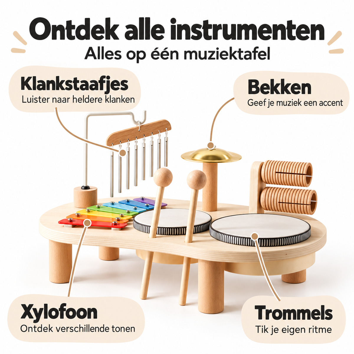 Houten Muziektafel