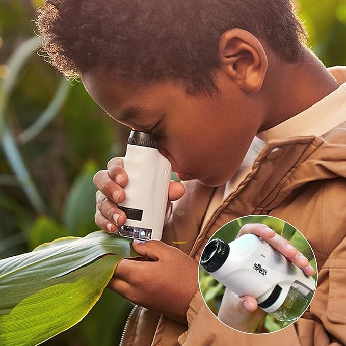 Draagbare Kindermicroscoop met LED Verlichting 60x tot 120x Vergroting