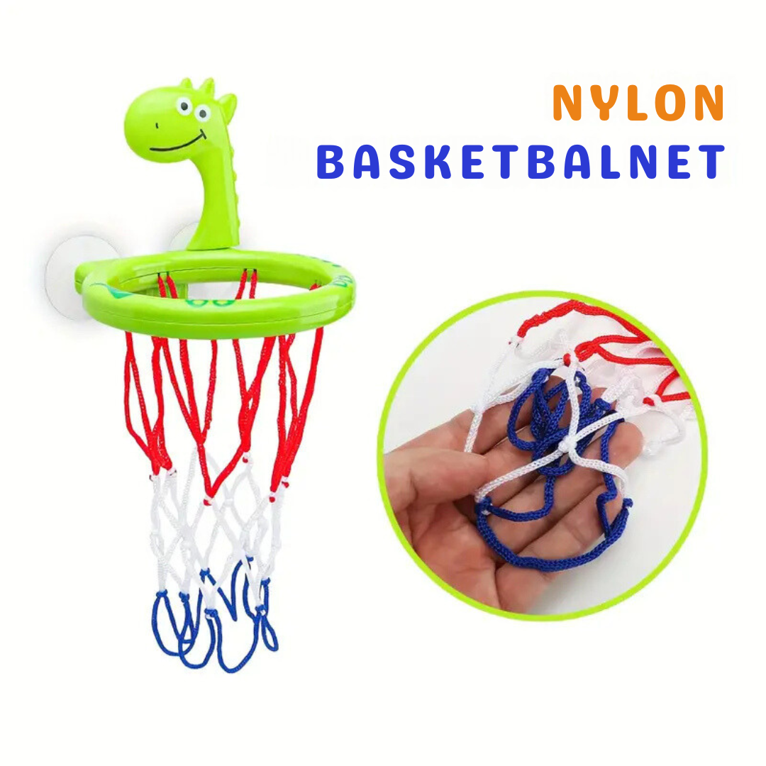 Badspeelgoed Basketbal Set met Dino Net en Zachte Ballen voor Kinderen vanaf 3 Jaar