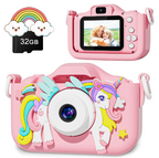Kindercamera Unicorn met Foto en Video Functie en 32GB SD-kaart