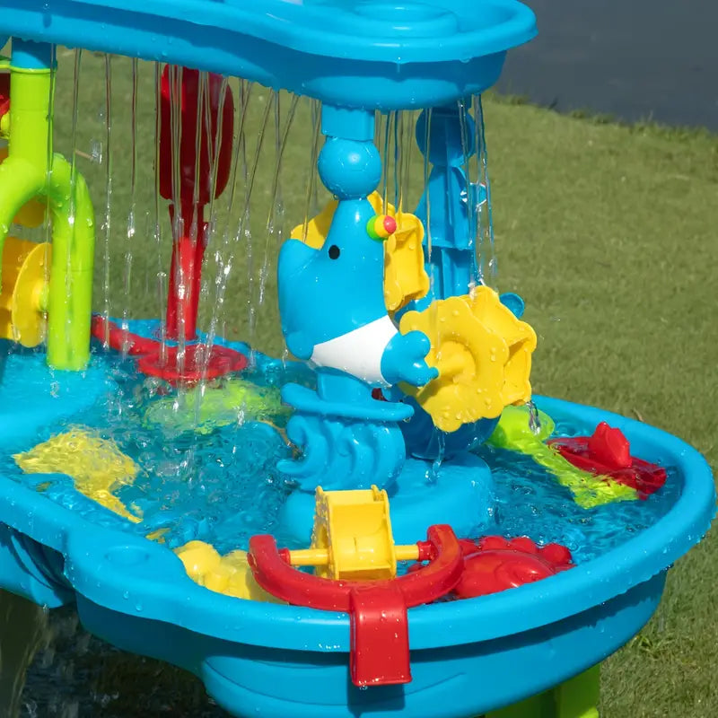 Zand en Waterspeeltafel met 3 Speelniveaus en 15-Delige Accessoireset voor Buiten