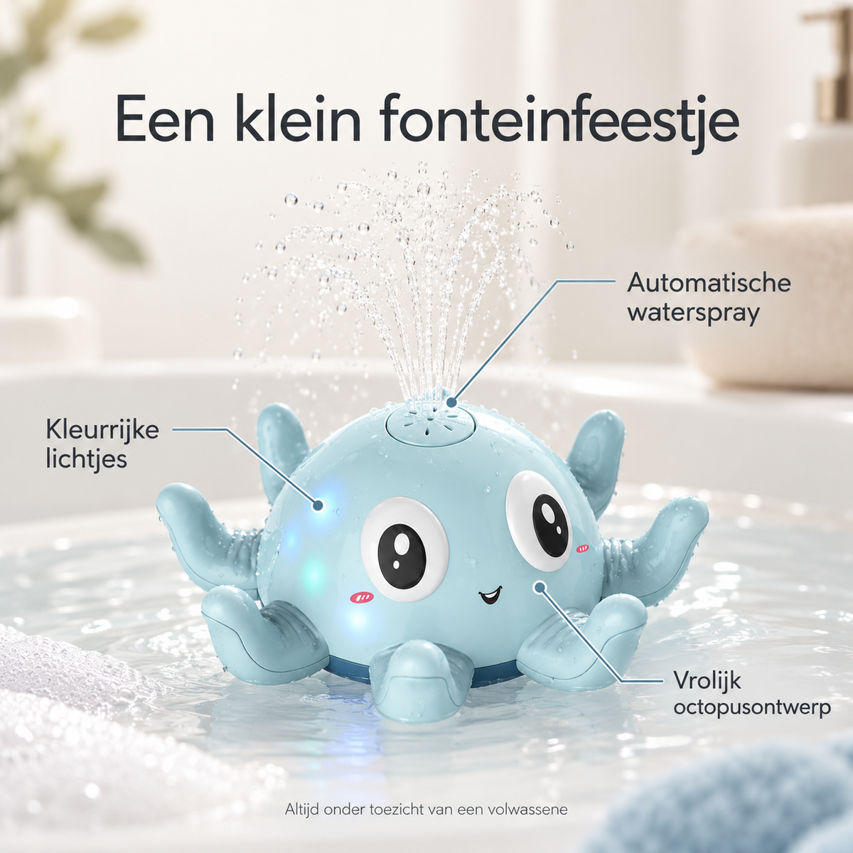 Octopus badfontein met waterspray en lichtjes