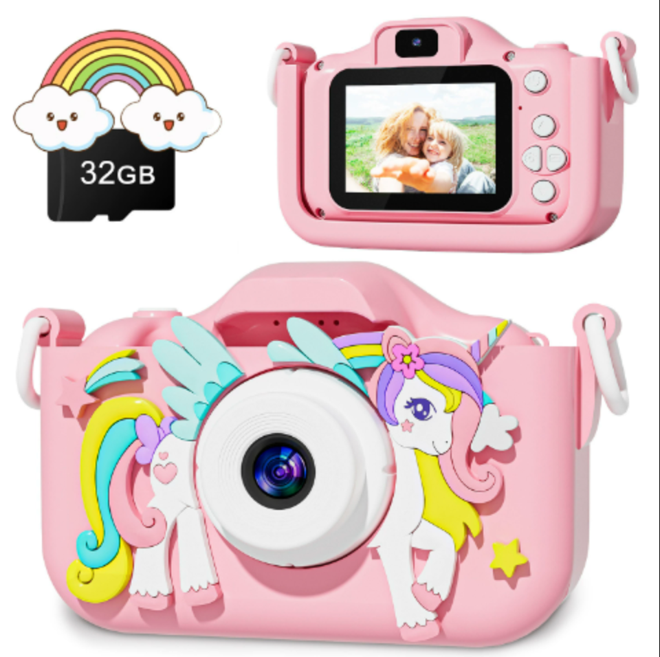 Kindercamera Unicorn met Foto en Video Functie en 32GB SD-kaart