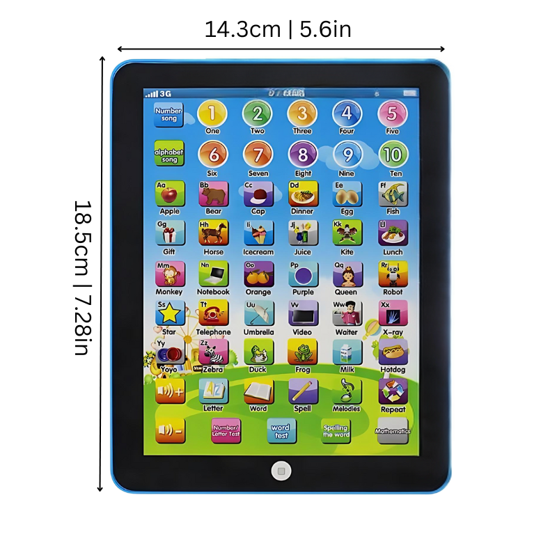 Educatieve Kindertablet met Letters Cijfers en Geluiden voor Kinderen 3 tot 6 Jaar